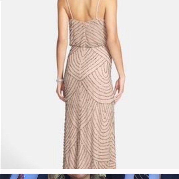 Adrianna Papell beaded blouson gown- BLUSH - Picture 2 of 4
